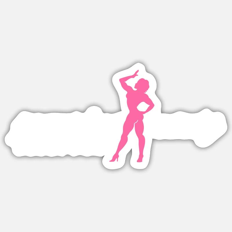 Pompage beauté blanc - Sticker taille S (10 x 10 cm) - blanc mat