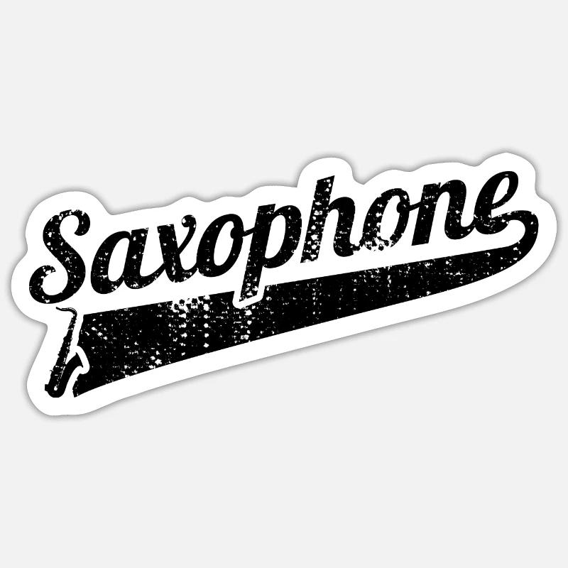 Saxophone - Sticker taille S (10 x 10 cm) - blanc mat