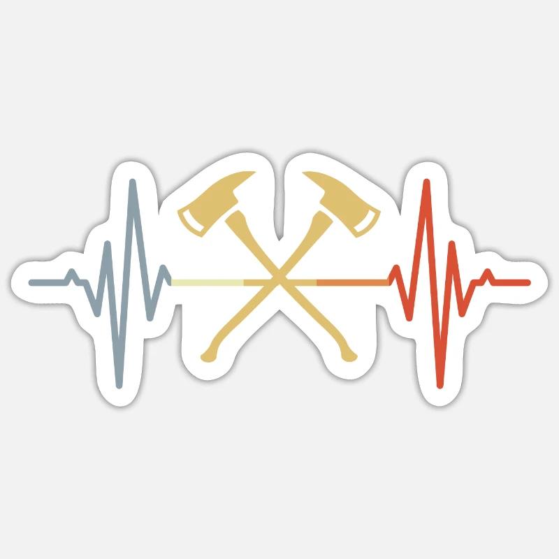 Fireman's Axe Heart Palpitations - Sticker size S (10 x 10 cm) - white matte