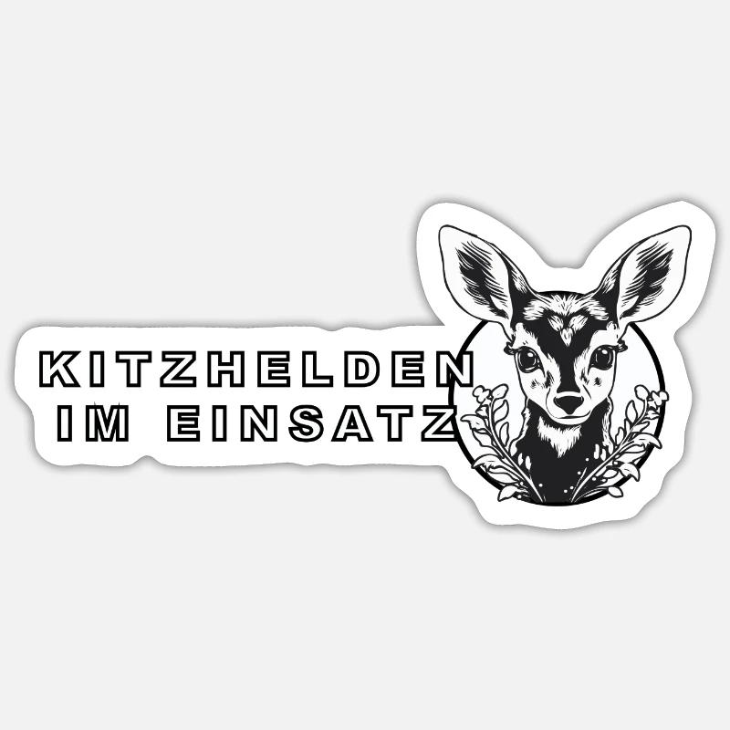 Kitzhelden im Einsatz Sticker Größe S (10 x 10 cm)