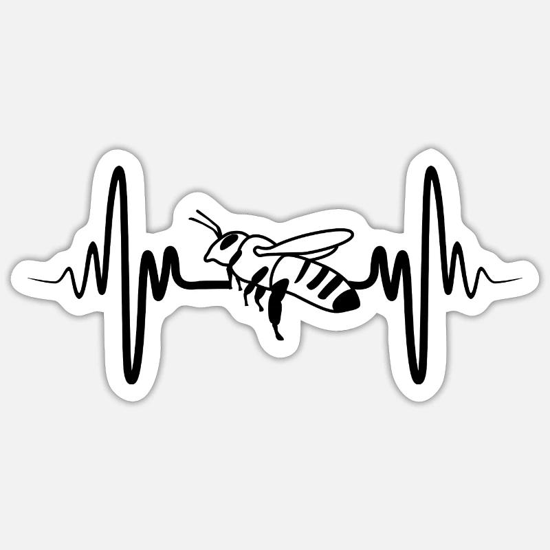 Biene - Sticker Größe S (10 x 10 cm) - Mattweiß