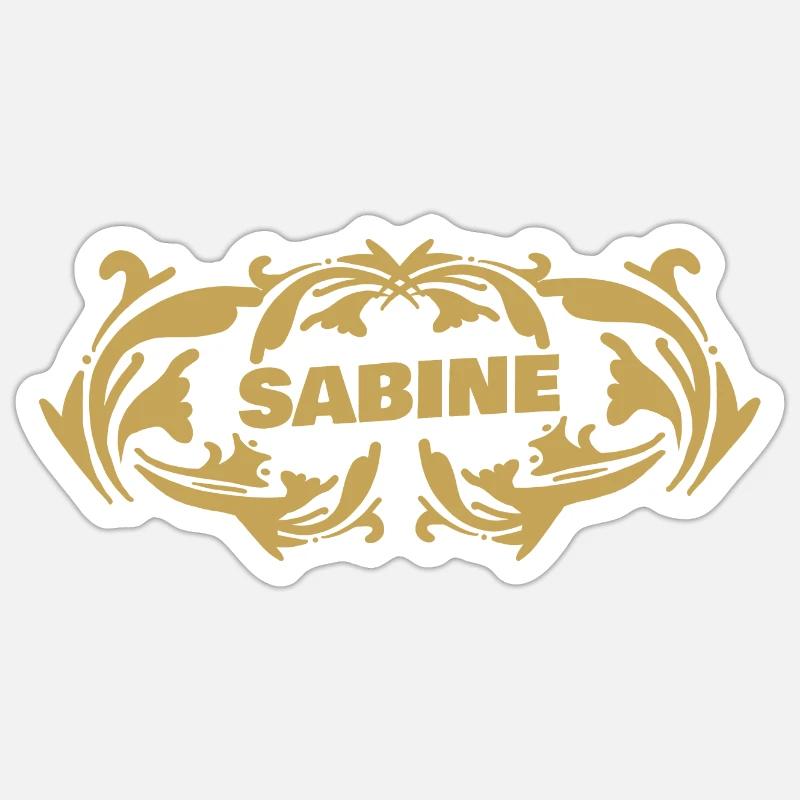 Sabine : Sabine - Sticker taille S (10 x 10 cm) - blanc mat