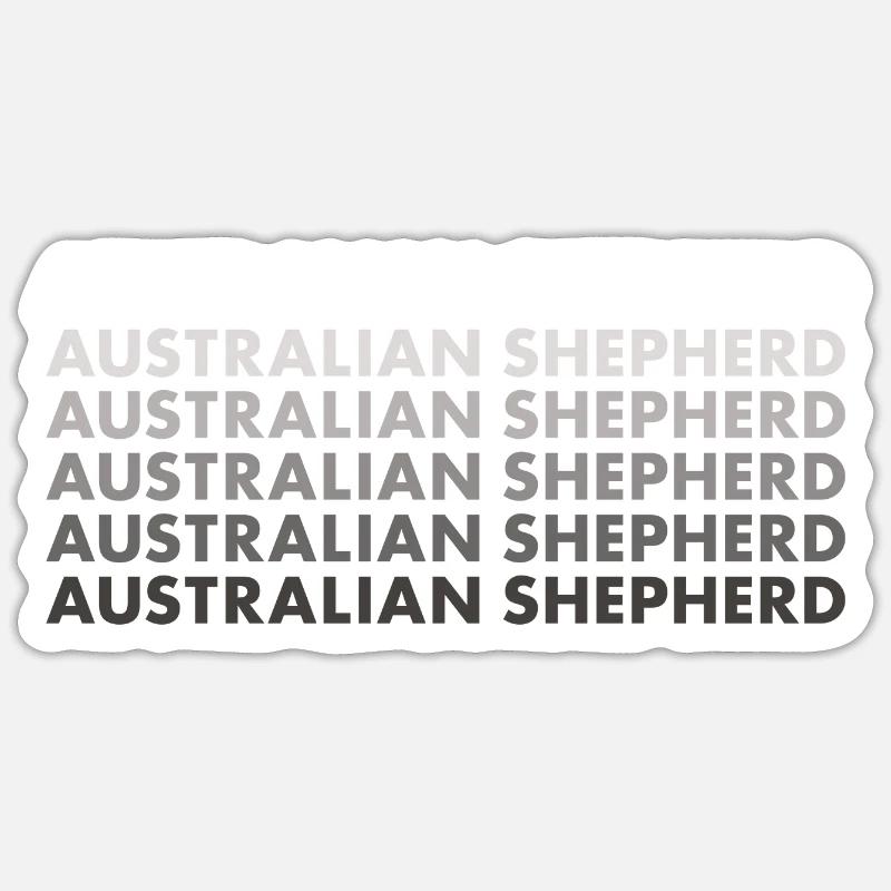 Dog Aussie - Sticker Größe S (10 x 10 cm) - Mattweiß