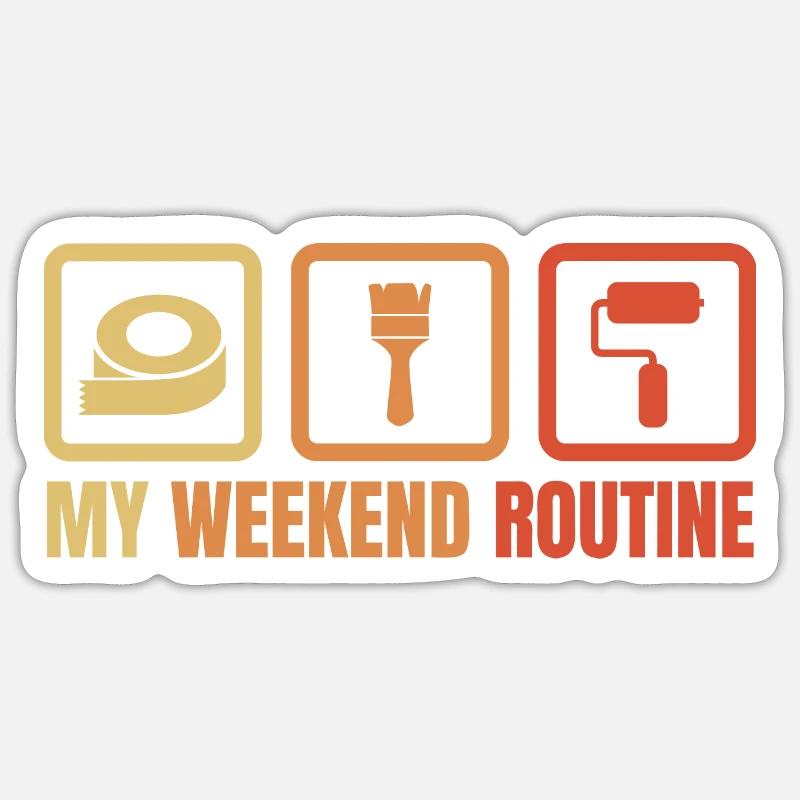 Painter Varnisher Weekend - Sticker size S (10 x 10 cm) - white matte