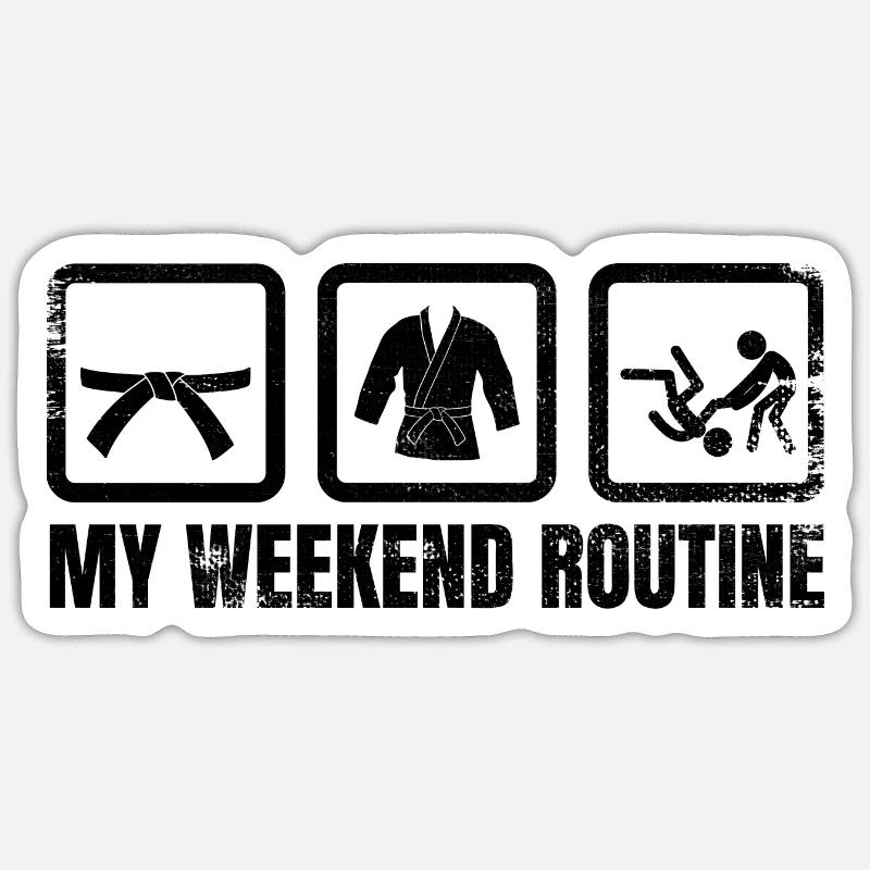 Judoka Wochenend Routine Sticker Größe S (10 x 10 cm)