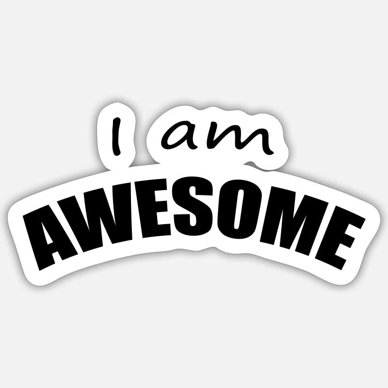 AWESOME - Sticker size S (10 x 10 cm) - white matte