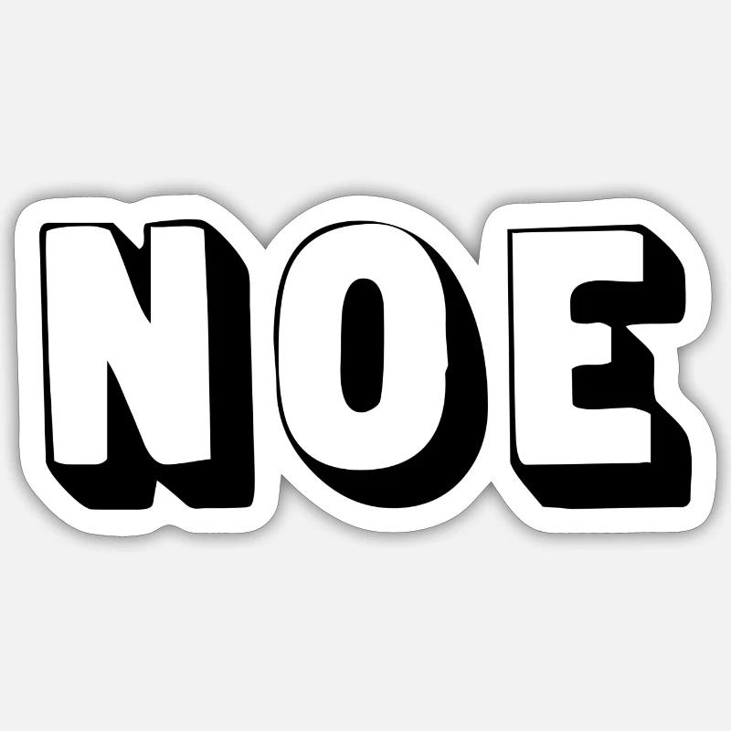 Name - Noe - Sticker Größe S (10 x 10 cm) - Mattweiß