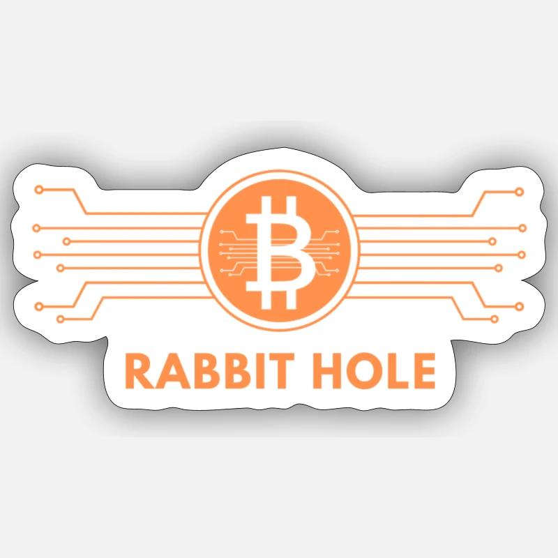 Terrier de lapin Bitcoin Sticker taille S (10 x 10 cm)