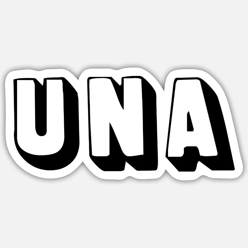 Nom - Una - Sticker taille S (10 x 10 cm) - blanc mat
