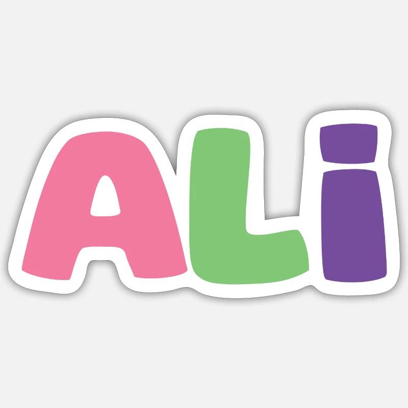 Nom - Ali - Sticker taille S (10 x 10 cm) - blanc mat
