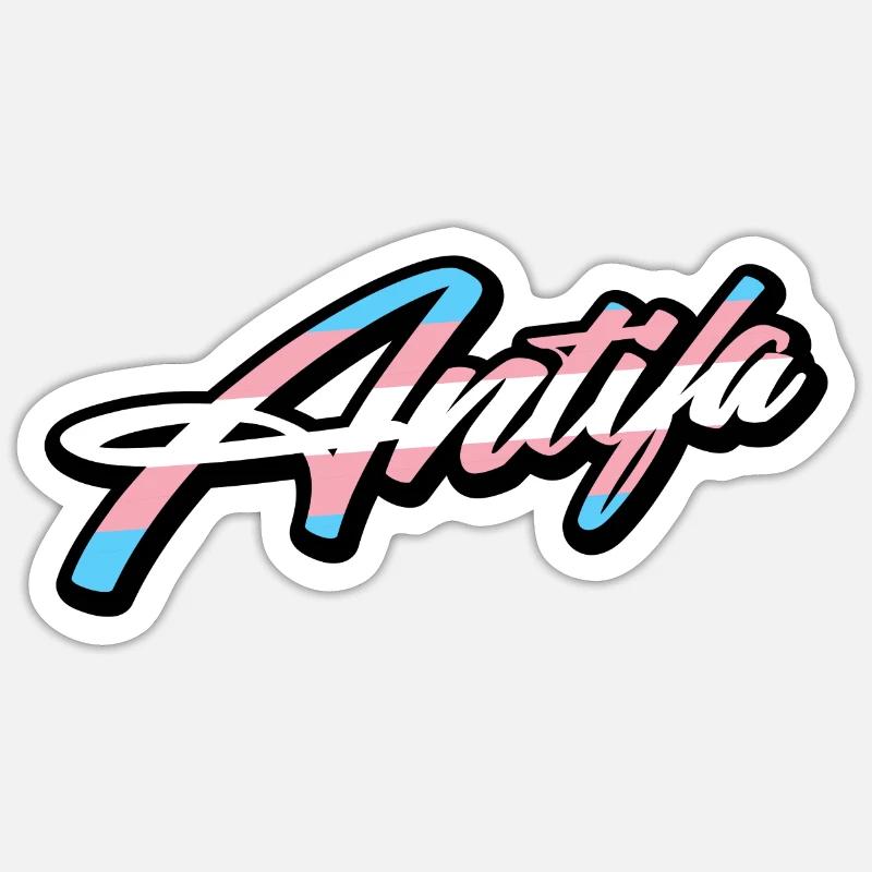 ANTIFA Trans design Sticker size S (10 x 10 cm)