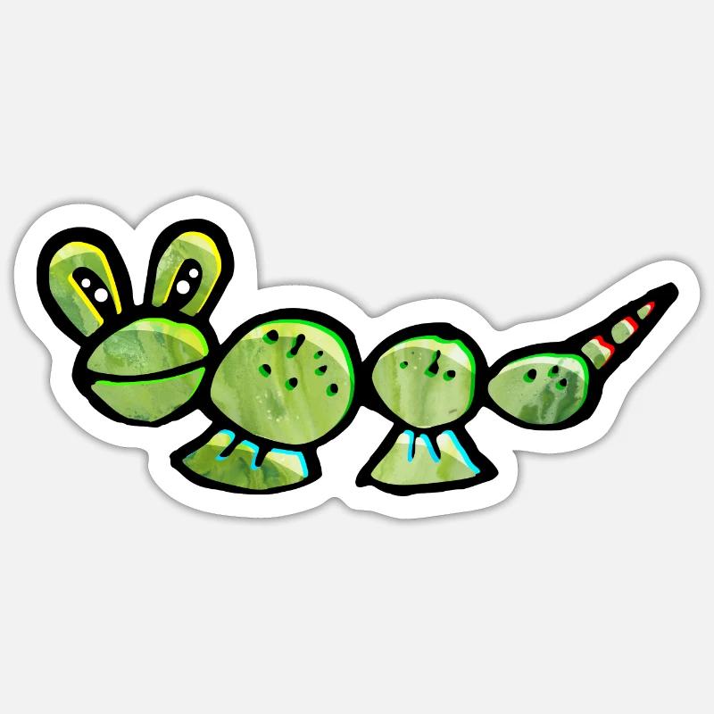 Crazy Caterpillar from Mars - Sticker size S (10 x 10 cm) - white matte