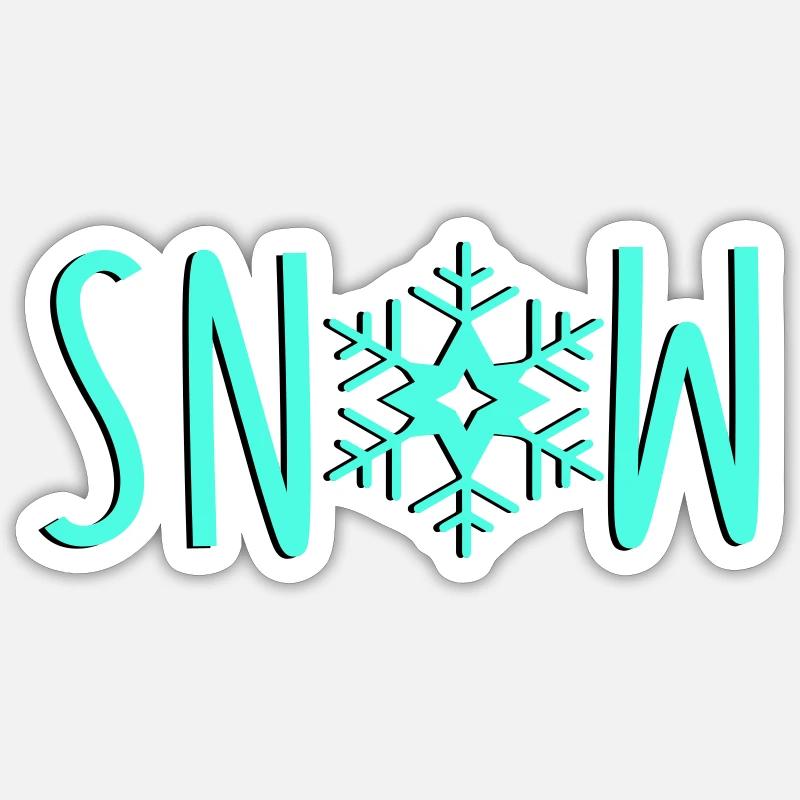 schneeflocke snow - Sticker Größe S (10 x 10 cm) - Mattweiß