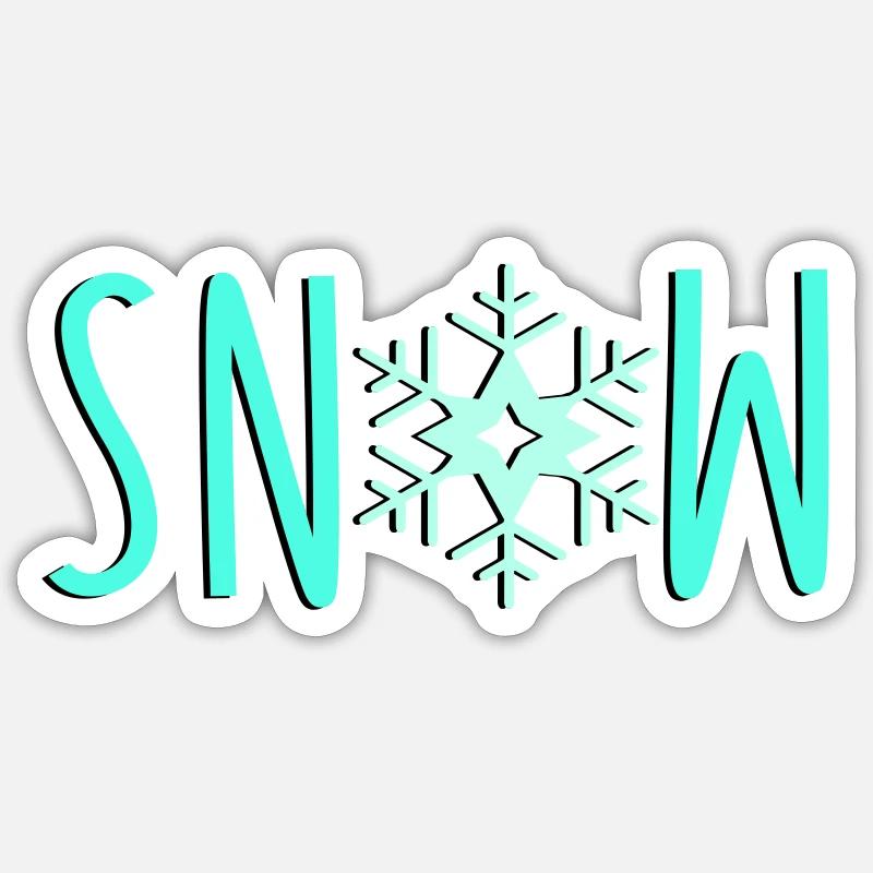 schneeflocke snow - Sticker Größe S (10 x 10 cm) - Mattweiß