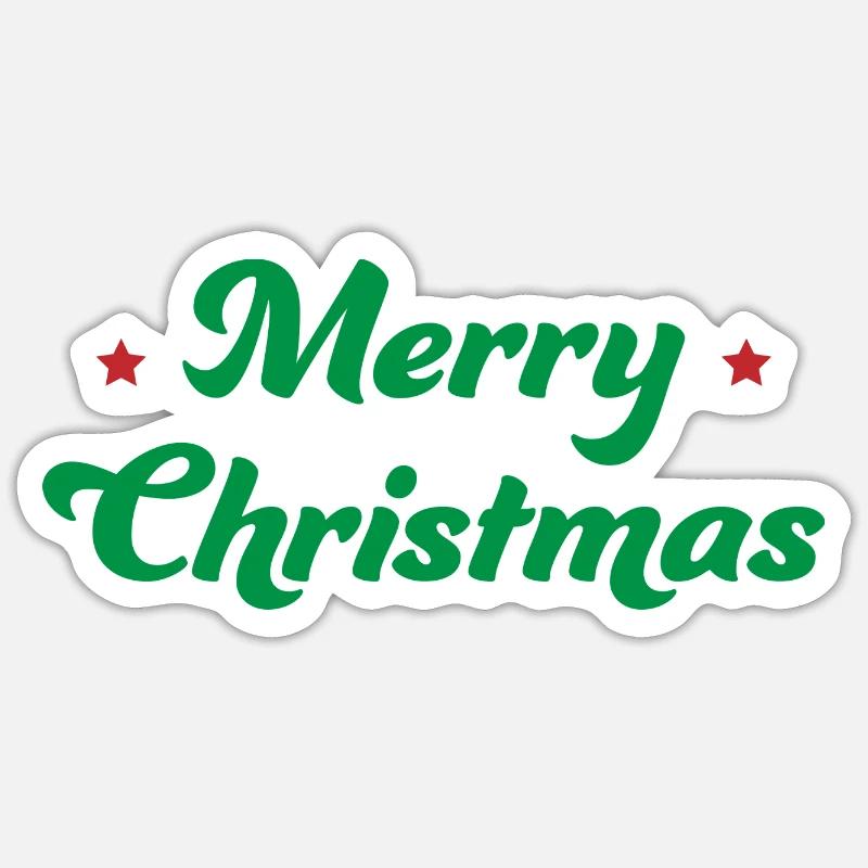 Joyeux Noël Astérisque Vert Rouge Sticker taille S (10 x 10 cm)