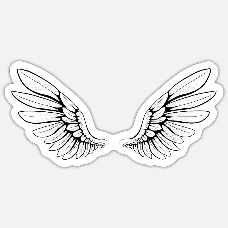 Aile - Sticker taille S (10 x 10 cm) - blanc mat