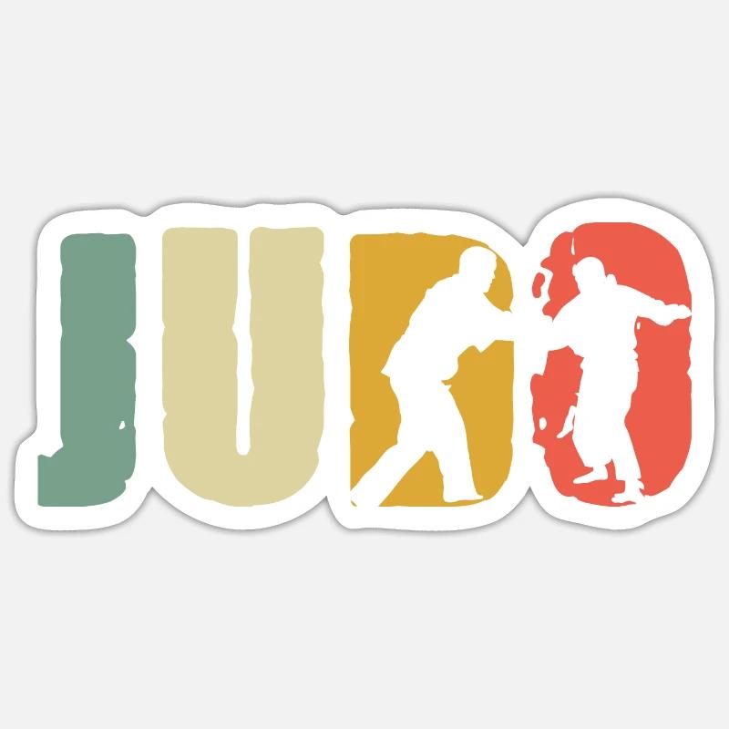 Judo - Sticker taille S (10 x 10 cm) - blanc mat