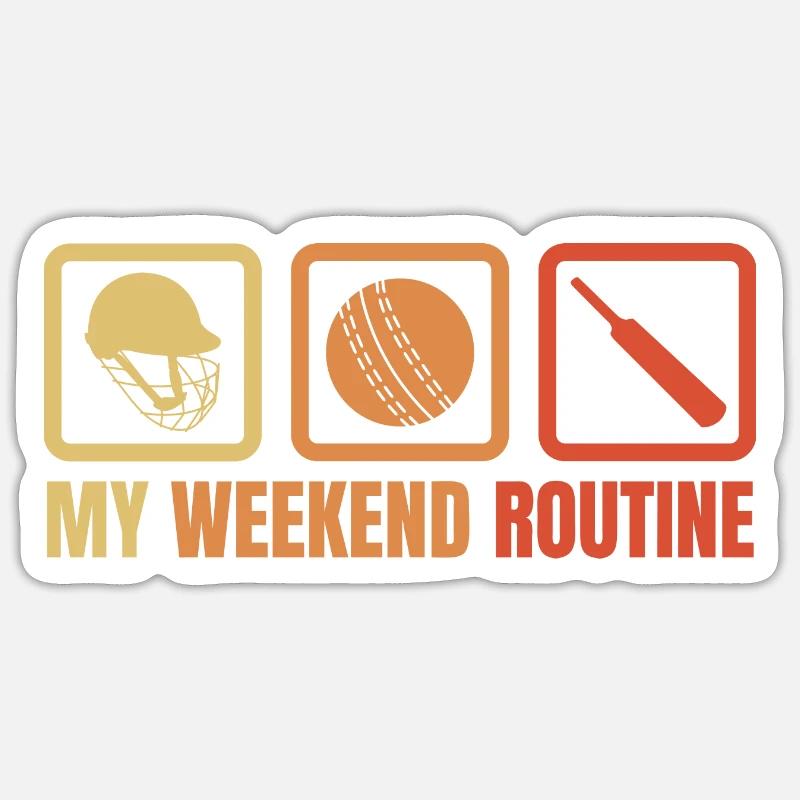Meine Wochenendroutine - Sticker Größe S (10 x 10 cm) - Mattweiß