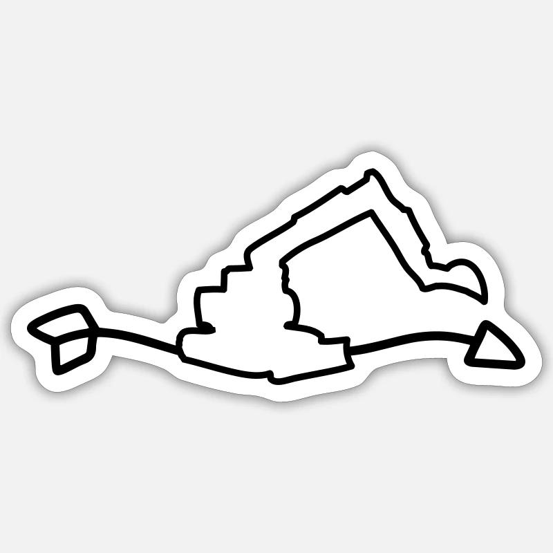 Flèche d’excavatrice - Sticker taille S (10 x 10 cm) - blanc mat