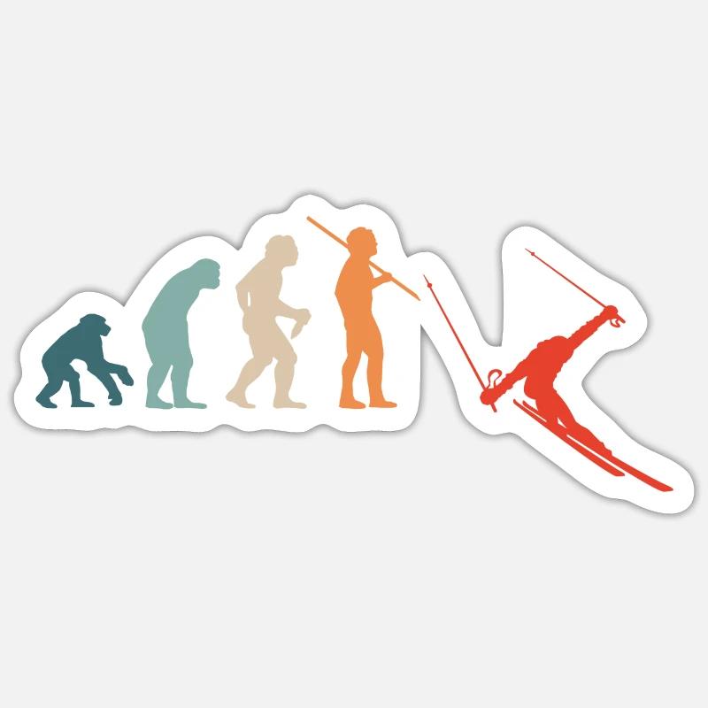 Ski Ski Après-Ski Evolution - Sticker taille S (10 x 10 cm) - blanc mat