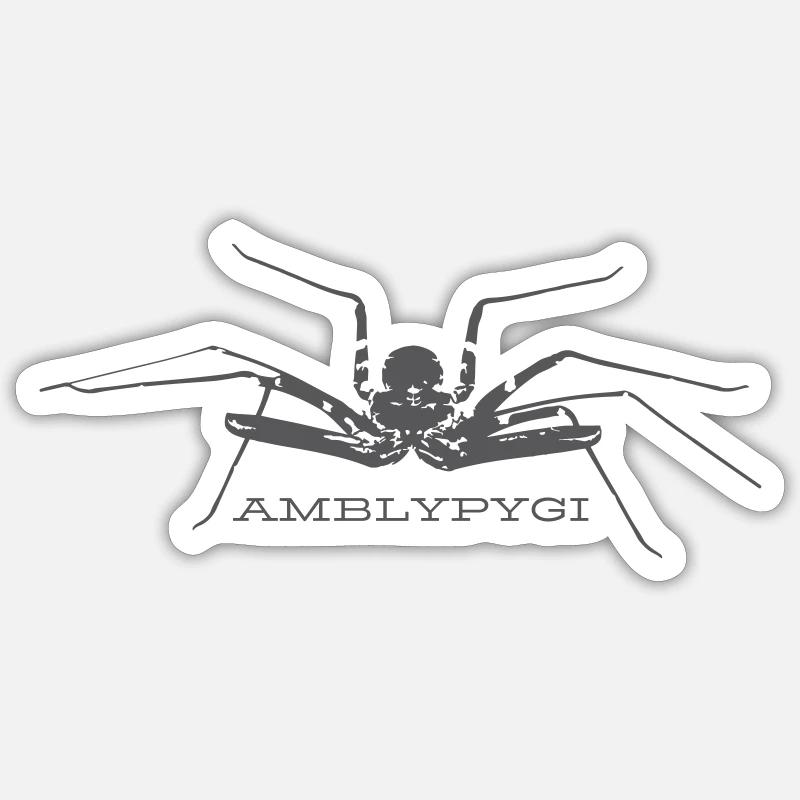 Geißelspinne - Amblypygi - Sticker Größe S (10 x 10 cm) - Mattweiß