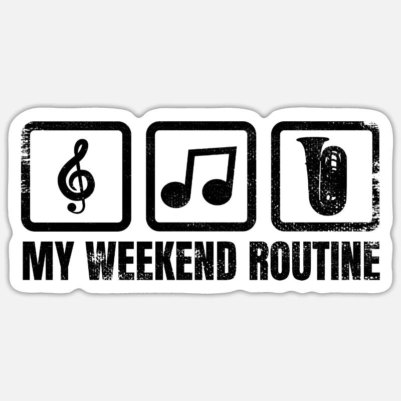 La mia routine del fine settimana - Sticker formato S (10 x 10 cm) - bianco opaco