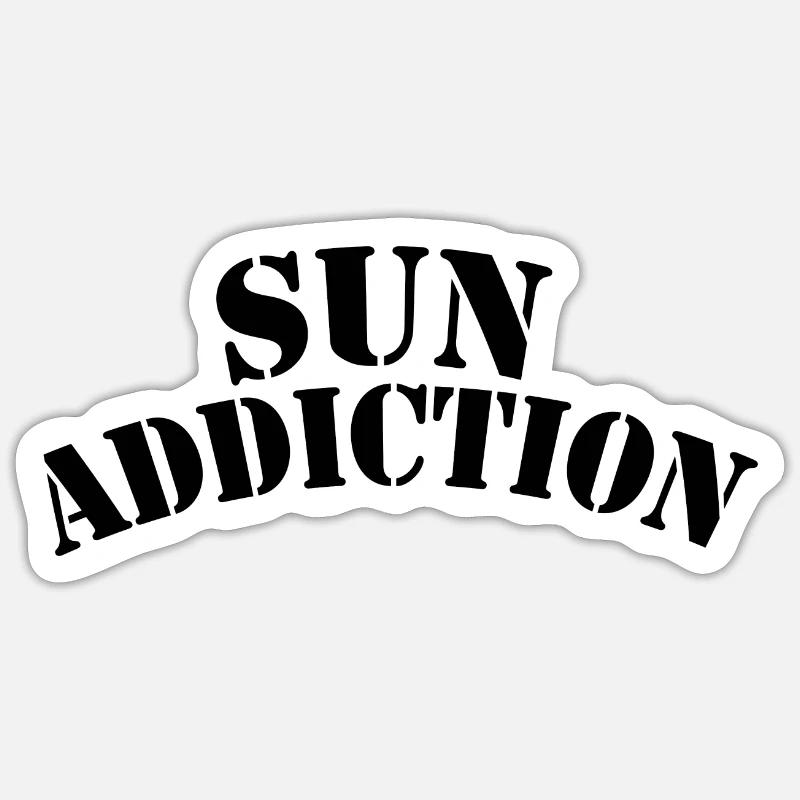 Dépendance au soleil - Sticker taille S (10 x 10 cm) - blanc mat