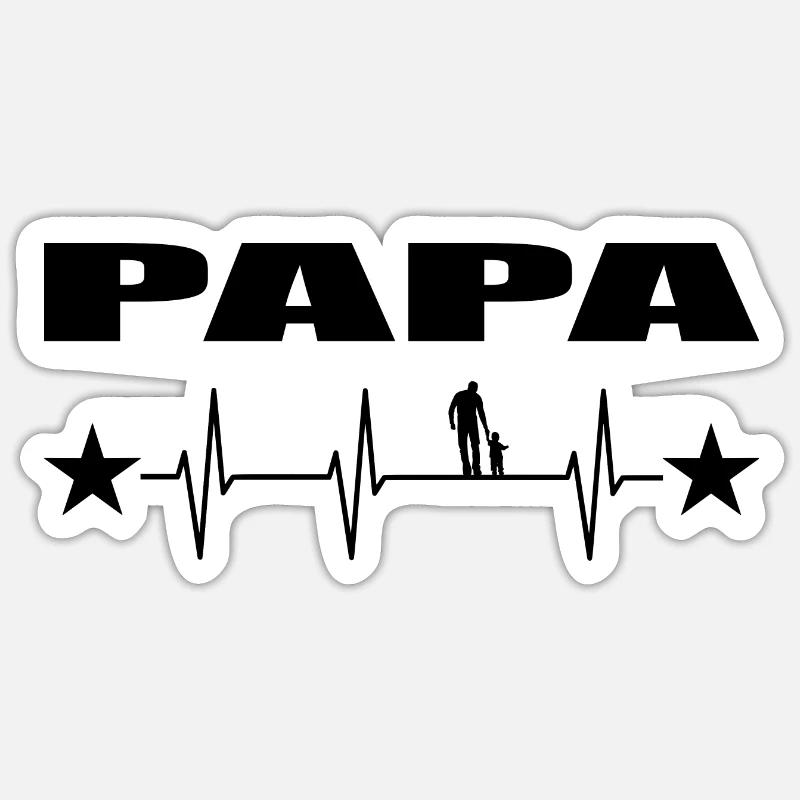 Papa - Sticker Größe S (10 x 10 cm) - Mattweiß