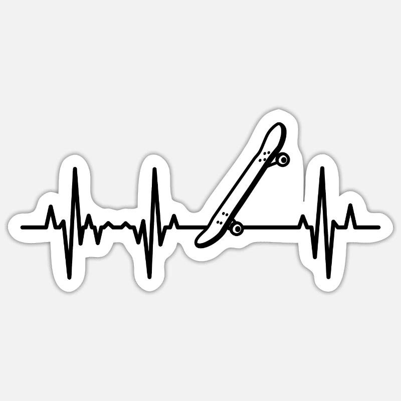 Ligne Skateboard Impulse - Sticker taille S (10 x 10 cm) - blanc mat
