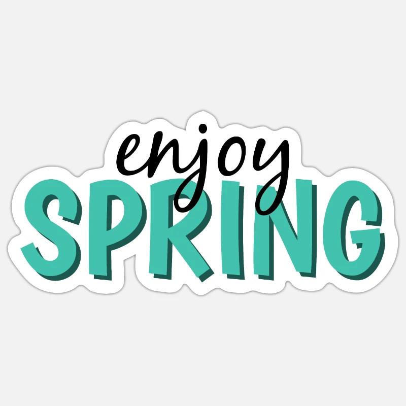 enjoy spring - Sticker size S (10 x 10 cm) - white matte