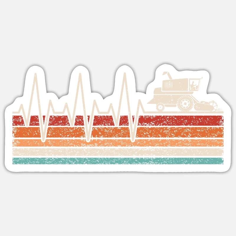 Combiner Heartbeat - Sticker taille S (10 x 10 cm) - blanc mat