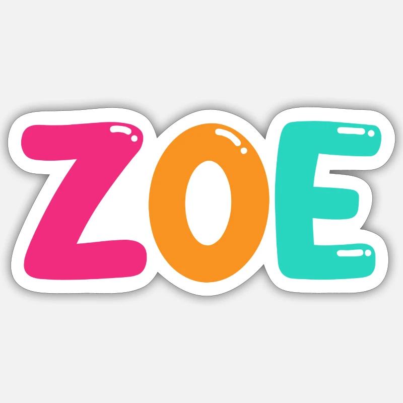 Nom - Zoé - Sticker taille S (10 x 10 cm) - blanc mat