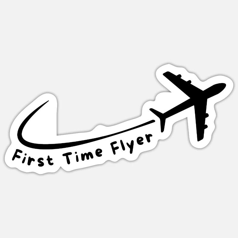 First Time Flyer - Sticker size S (10 x 10 cm) - white matte