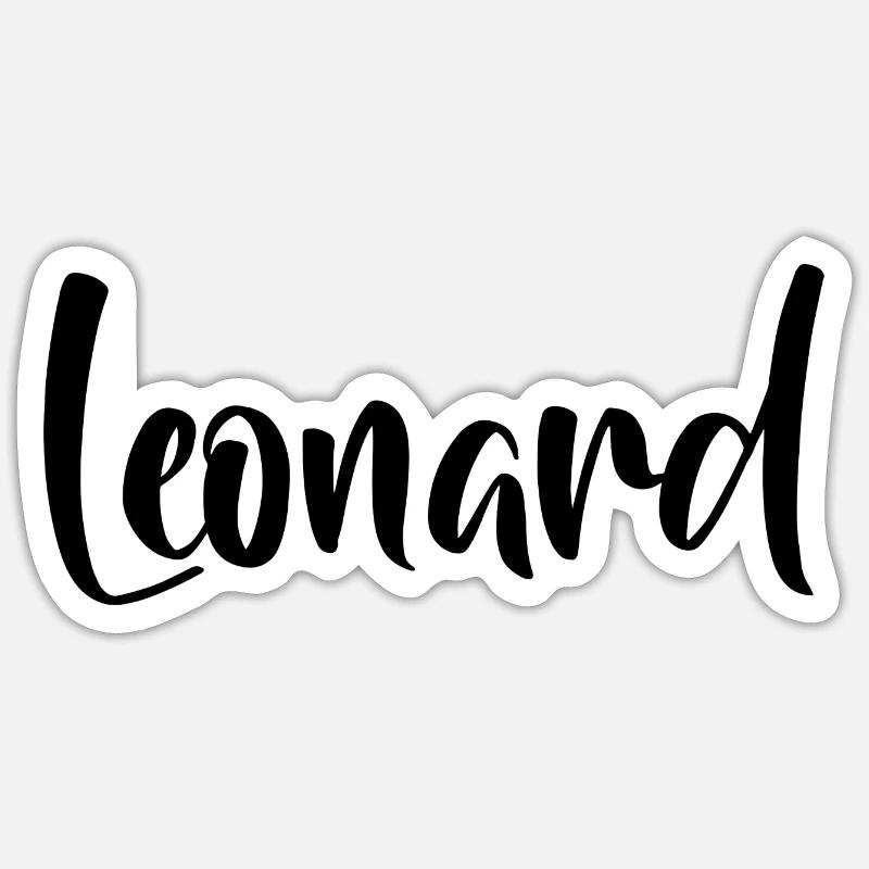 Nom - Leonard - Sticker taille S (10 x 10 cm) - blanc mat