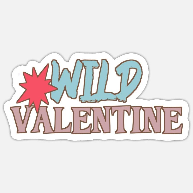 Saint-Valentin sauvage - Sticker taille S (10 x 10 cm) - blanc mat