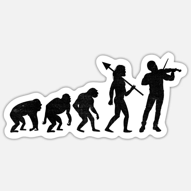 Evolution Violine Instrument Geiger Geiger Gambe Sticker Größe S (10 x 10 cm)