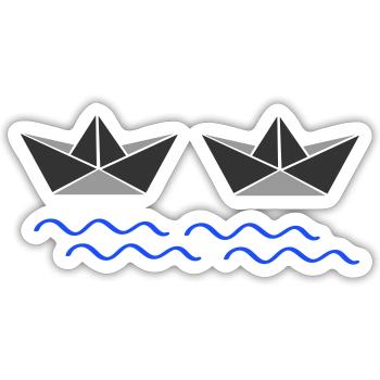 Paper Boats 02 - Sticker size S (10 x 10 cm) - white matte - Front