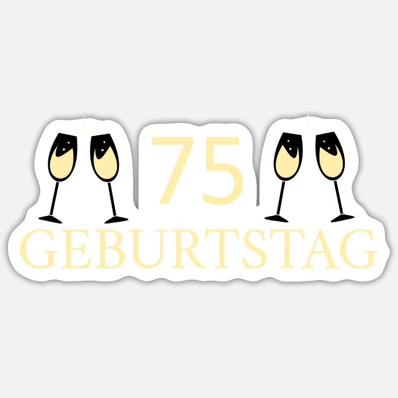 75e anniversaire 75 ans - Sticker taille S (10 x 10 cm) - blanc mat