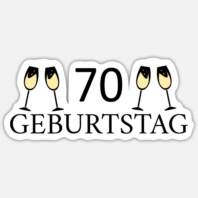 70° compleanno 70 anni - Sticker formato S (10 x 10 cm) - bianco opaco