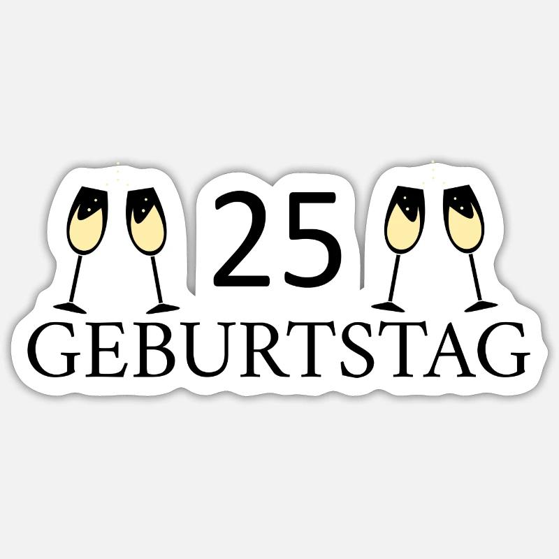 25e anniversaire 25 ans - Sticker taille S (10 x 10 cm) - blanc mat