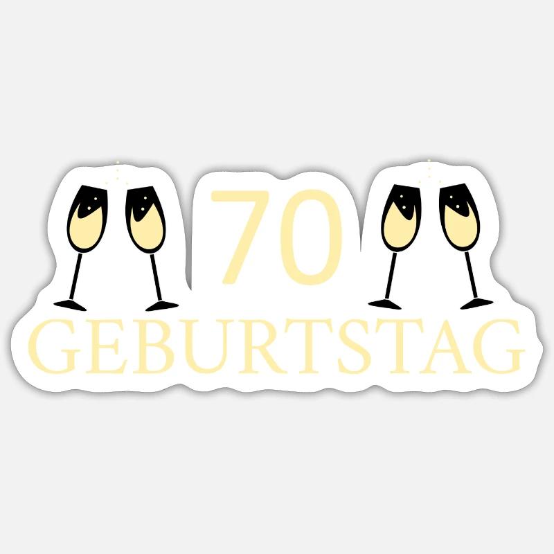 70e anniversaire 70 ans - Sticker taille S (10 x 10 cm) - blanc mat
