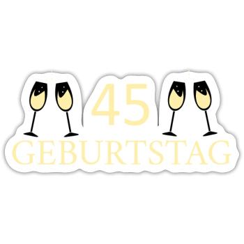 45th birthday 45 years - Sticker size S (10 x 10 cm) - white matte - Front