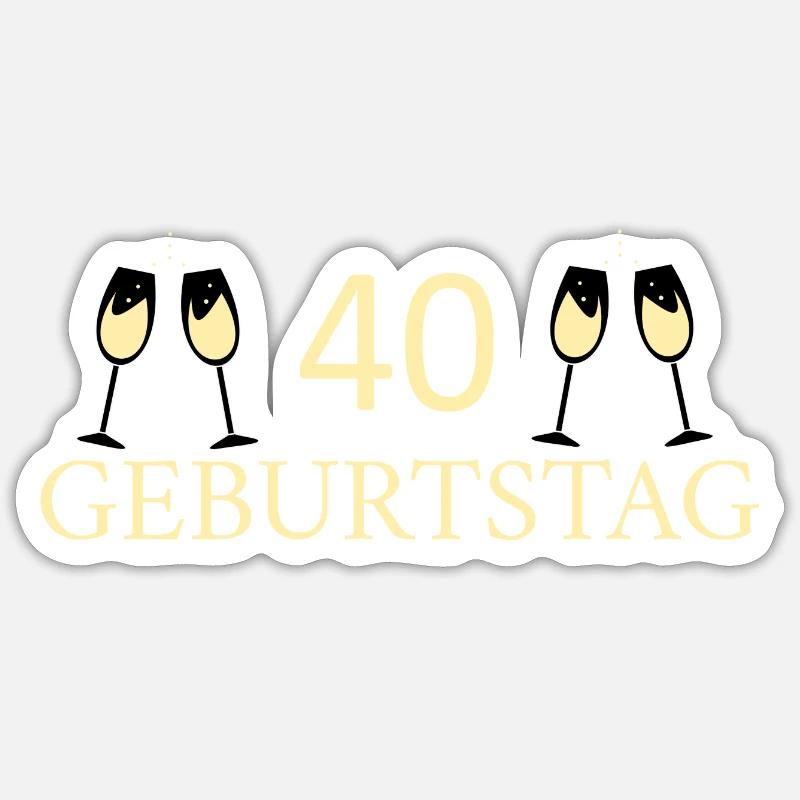 40e anniversaire 40 ans - Sticker taille S (10 x 10 cm) - blanc mat