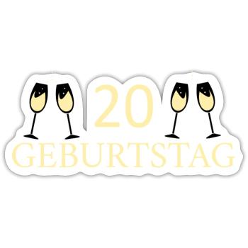 20e anniversaire 20 ans - Sticker taille S (10 x 10 cm) - blanc mat - Devant