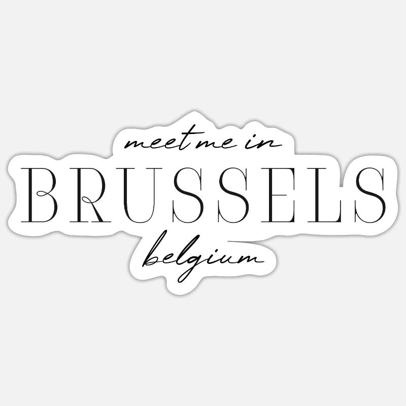 Brussels T-Shirt: Elegance, Chocolate, Character - Sticker size S (10 x 10 cm) - white matte
