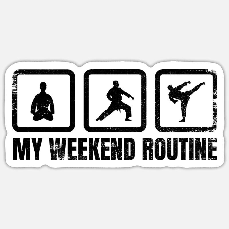 Ma routine du week-end - Sticker taille S (10 x 10 cm) - blanc mat