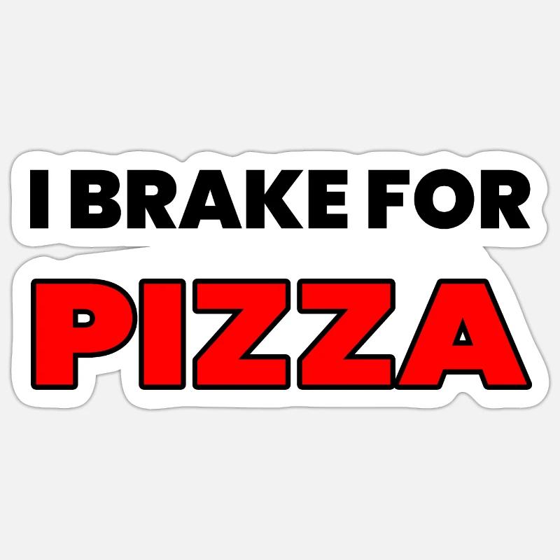 Pizza - Sticker taille S (10 x 10 cm) - blanc mat