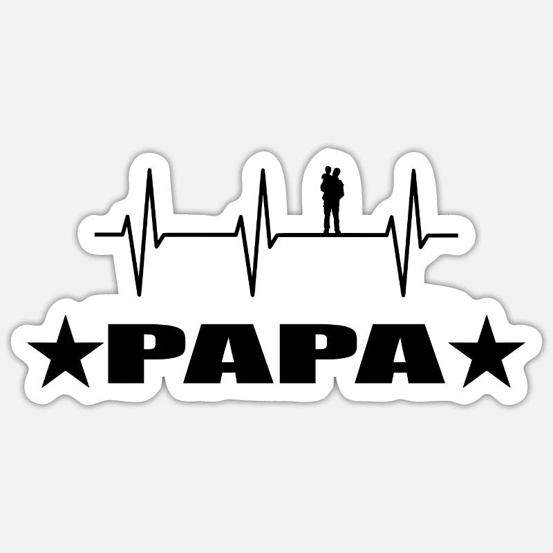 Papa - Sticker Größe S (10 x 10 cm) - Mattweiß