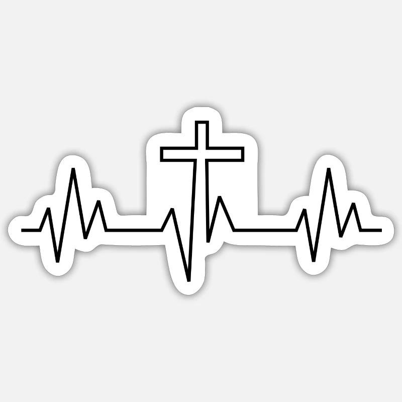 Cross Beat - Sticker size S (10 x 10 cm) - white matte