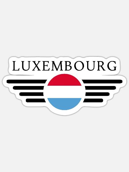 Luxemburg Stil T-Shirt - Sticker Größe S (10 x 10 cm) - Mattweiß
